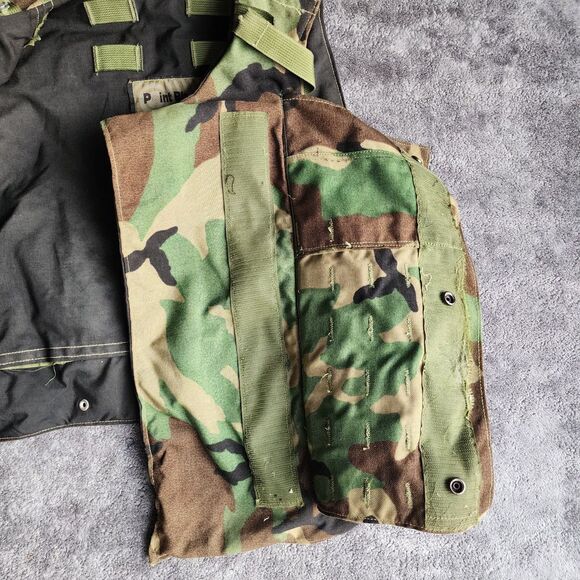 Camouflage Tactical Vest Carrier w/ Inserts Size Large Woodland BDU Display Only - Picture 9 of 15